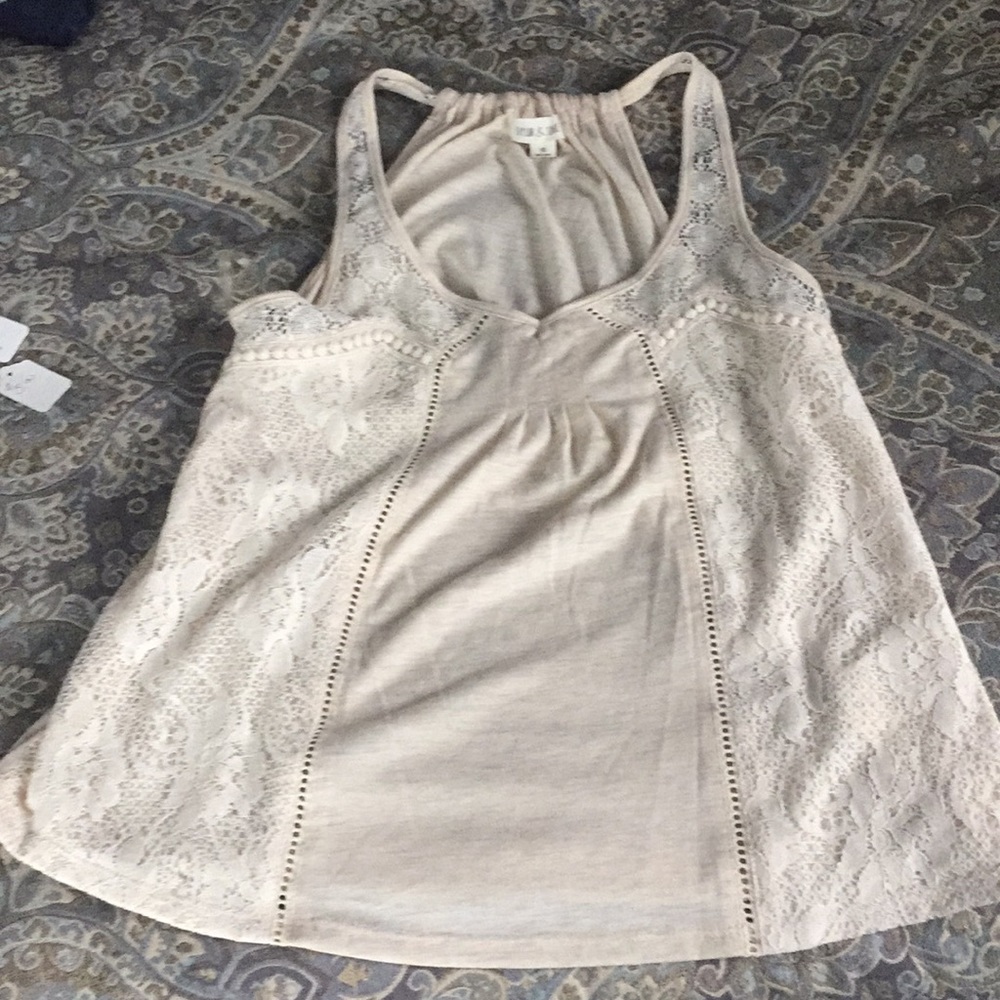 Tank top with lace detail